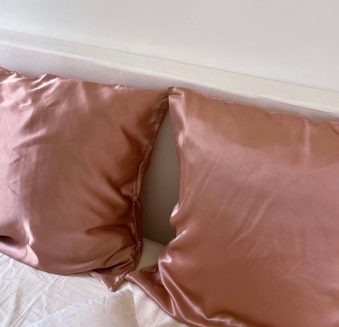 Taie d’oreiller en soie « vieux rose »