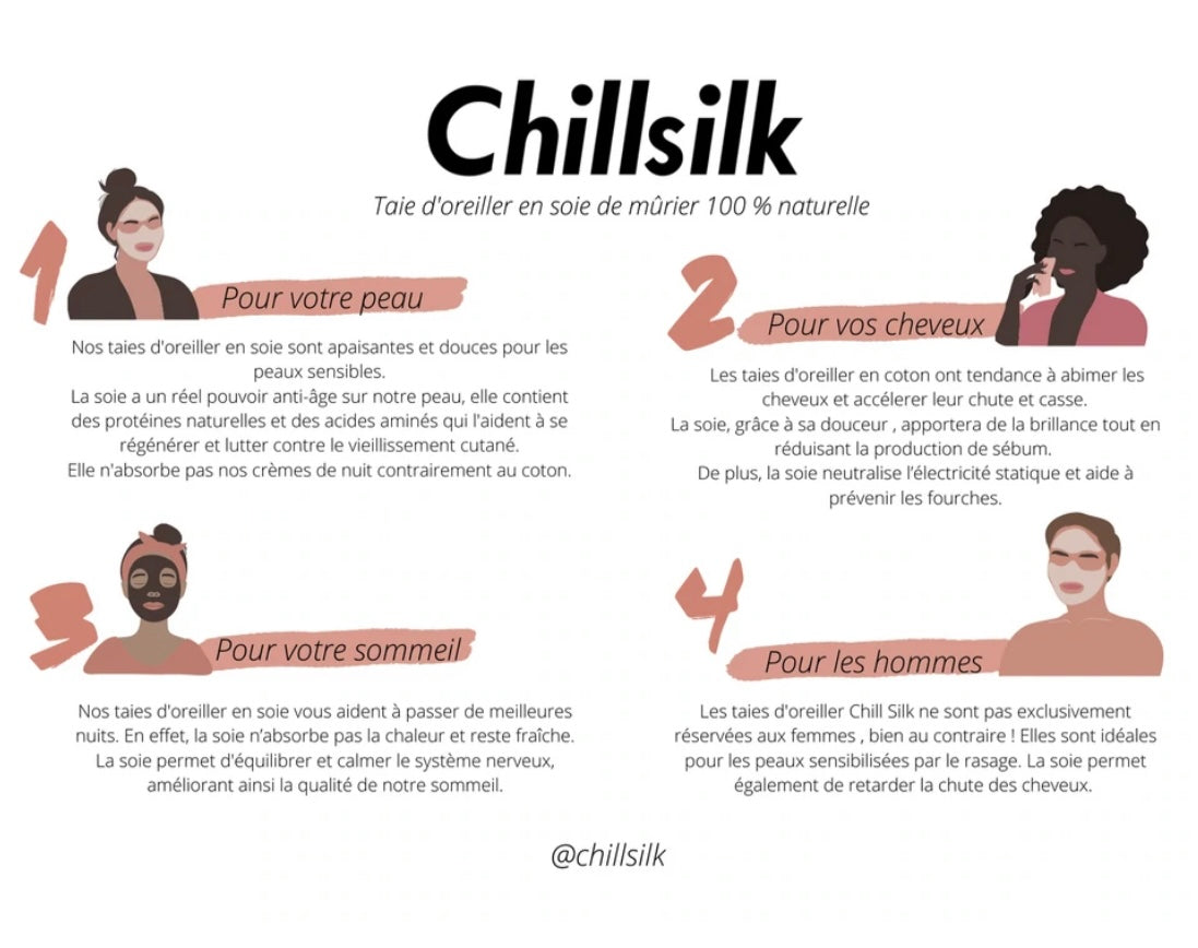 Taie d’oreiller en soie « Snow »