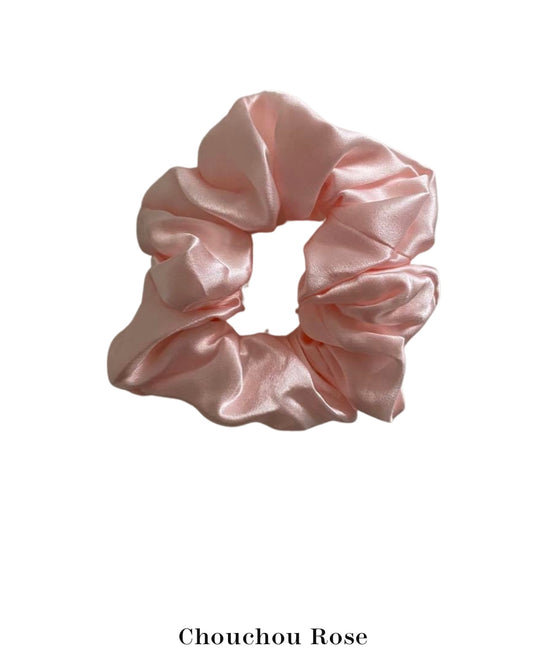 Chouchou en soie rose